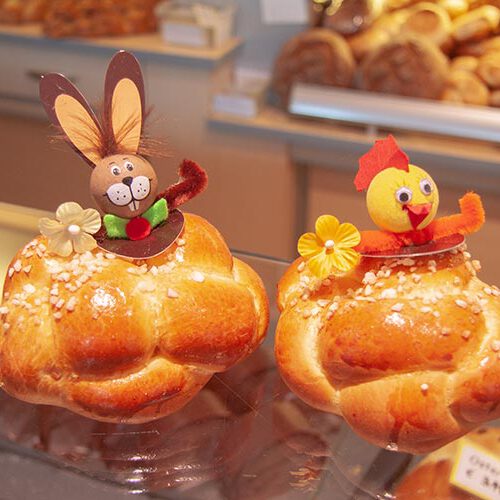 Brioche_Ostern Briocheknöpfe mit Hase und Huhn